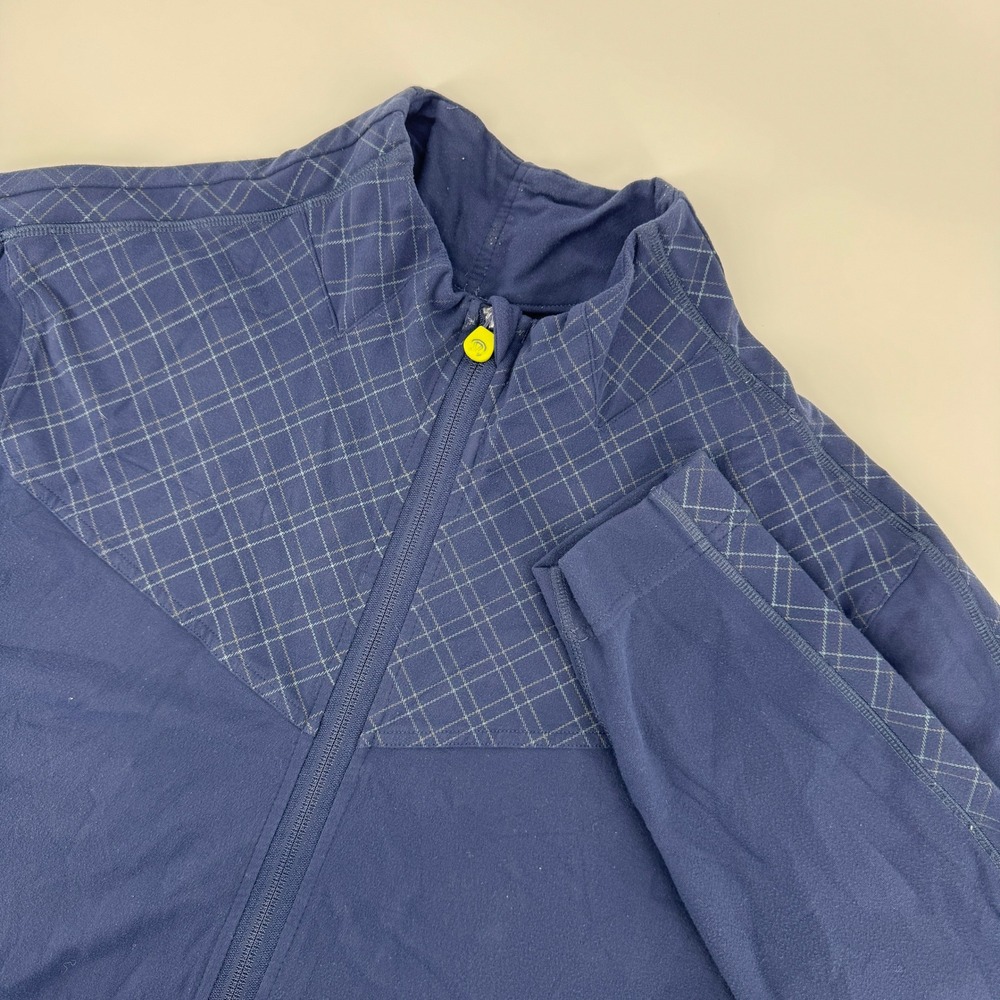 Lululemon Jacket Mens Large Blue Lightweight Full Zip Diamond Pattern Activewear